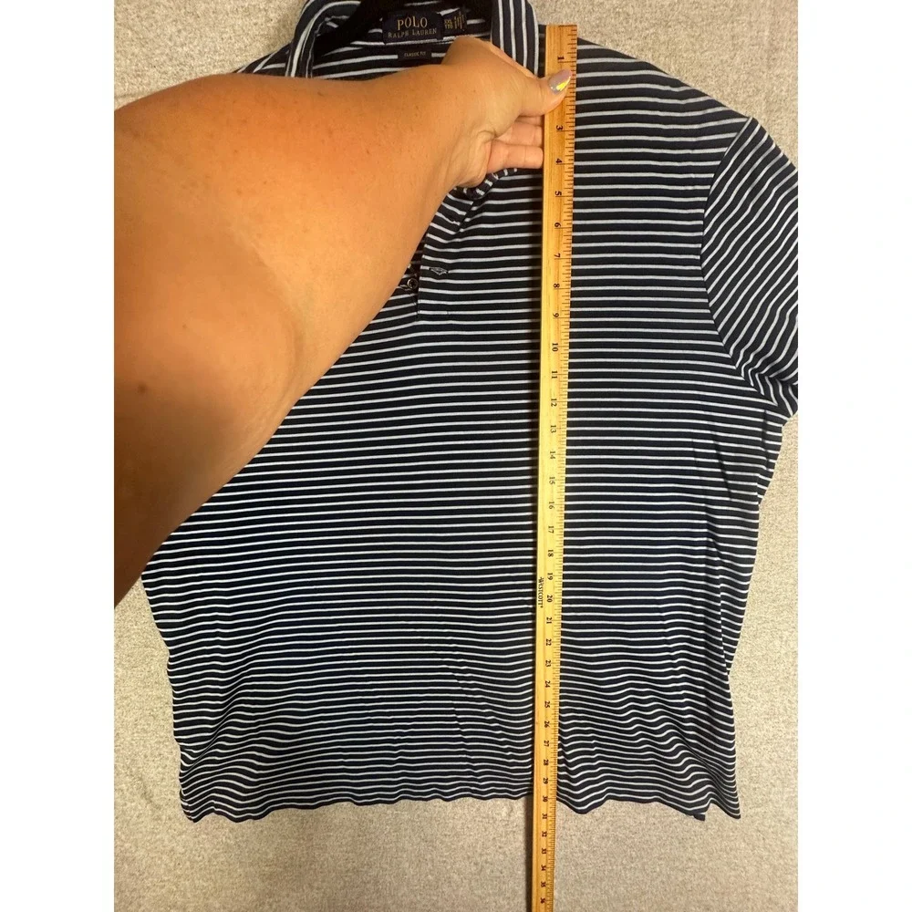 Polo Ralph Lauren Polo Shirt Mens XXL Navy Striped Classic Fit